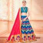 Self Design Panelled Lehenga