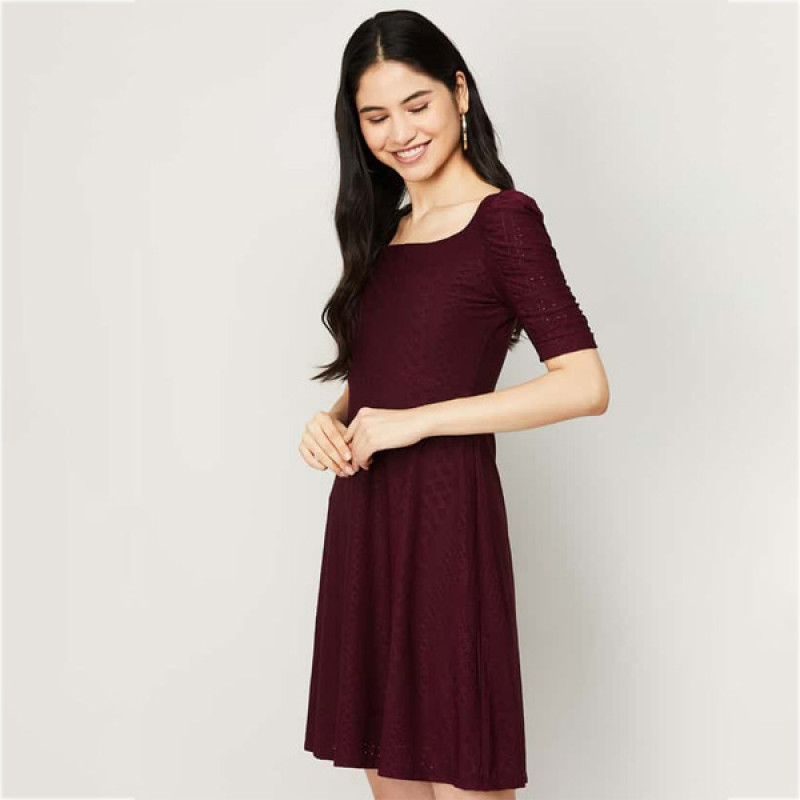 Women Textured Skater Dress