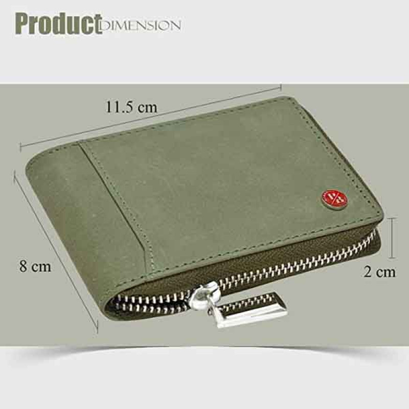 Hornbull Steve Green RFID Blocking Leather Wallet for Men | Vertical Credit Debit Card Holder