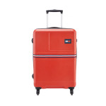 Red Solid 360 Degree Rotation 4 Wheels Medium Hard Trolley Suitcase