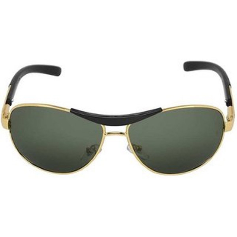 Adam Jones Glass Lens Golden Green Rectangular Polarized Sun glasses for Men